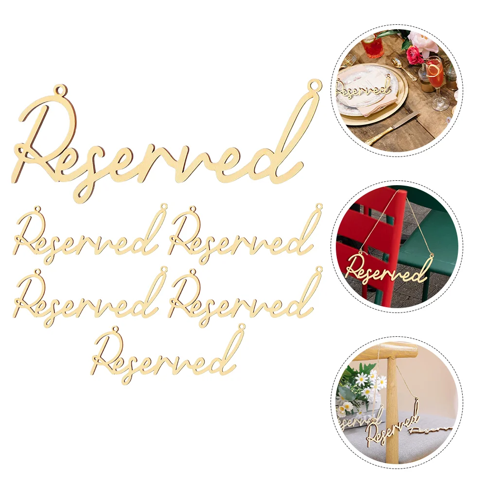

Wooden Blank Reserved Letter Sign Seat Chair Back Hanging Wear-resistant Signs Wedding Must Haves Decor