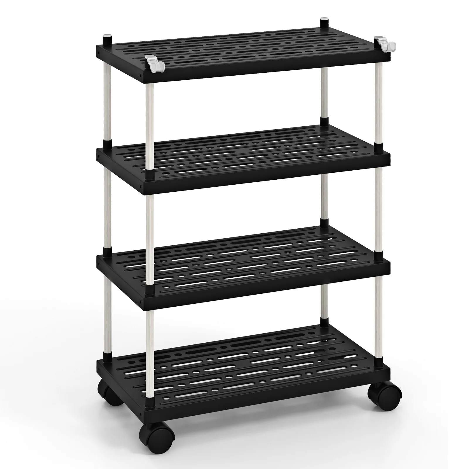 4-level roller trolley niche rack with roller and side hook all purpose trolley kitchen cart serving trolley