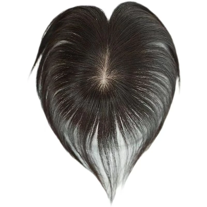 Bangs wig, female real hair cover, white hair on the top of the head, sparse forehead, hairline, no trace
