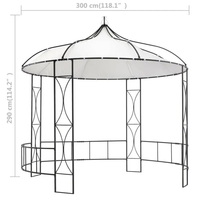 Image of 300x290cm Runder Weißer Pavillon für Draußen, Langlebiges Leicht zu Reinigendes Zelt