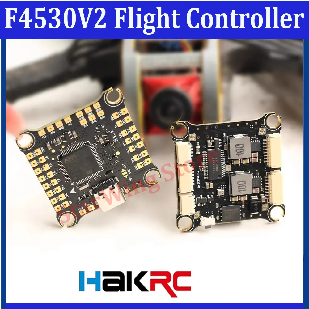 

Управление полетом HAKRC F405 V2, барометр и гироскоп F4530V2 ICM42688, черный корпус, двойной BEC 2-6S, для FPV гоночного дрона