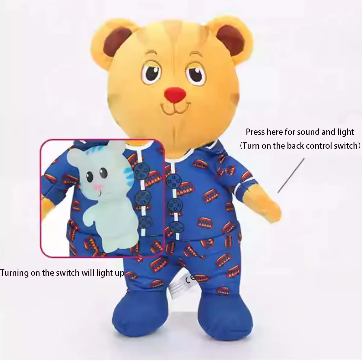 Cartoon Surrounding Tiger Plush toys,Luminous and audible plush Dolls,Soft Cotton Cute Stuffed Figure Doll,Birthday Gift Idea