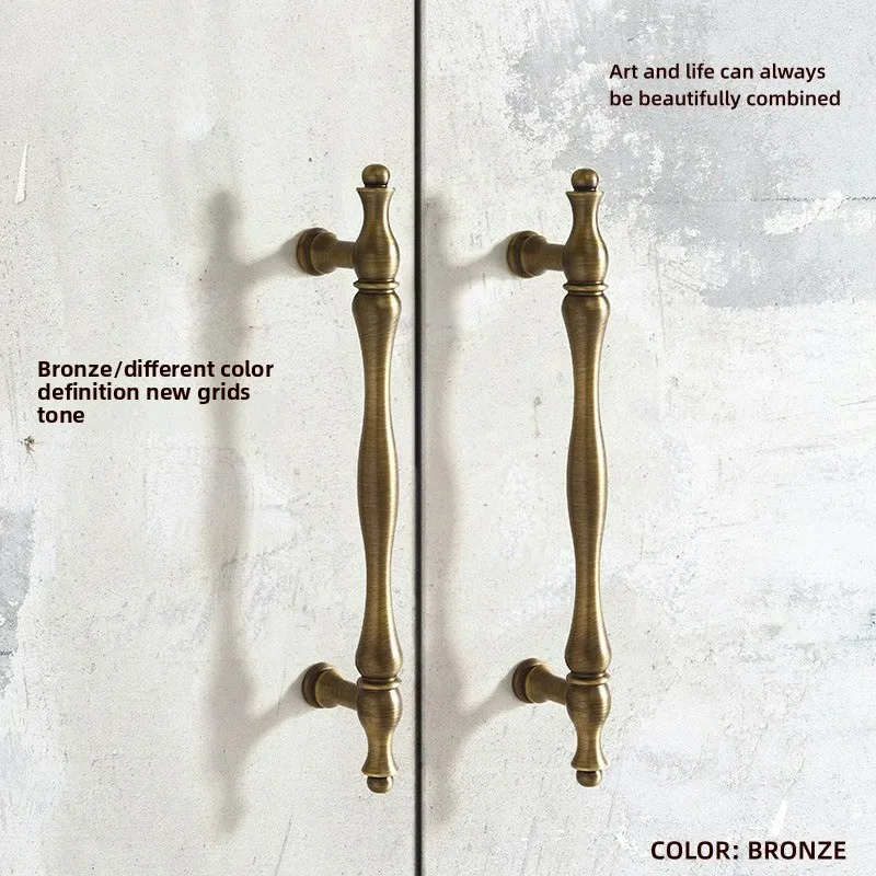 

Bronze Colored Brass Handle Wardrobe Door American Retro Cabinet Door Handle New French Antique Wardrobe Door Handle