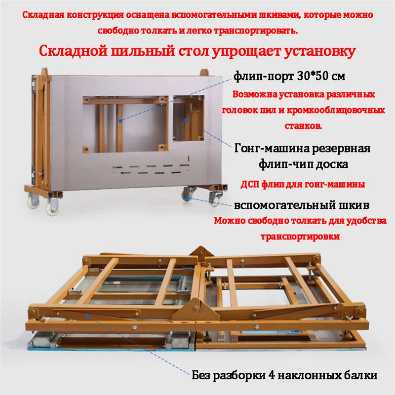 Многофункциональная Настольная пила, Настольная пила без пыли, Прецизионная направляющая, складная электрическая панельная пила