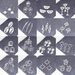 3pcs Stainless Steel Charms for Jewelry Making Abstract Face Sword Moth Skeleton Lotus DIY Pendant for Earring Necklace Bracelet