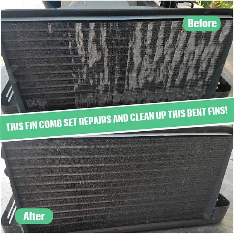 AA14 New 9 Pieces Air Conditioning Brush Set Includes FCR6 Ring Fin Comb Air Conditioner Fin Cleaner Condenser Radiator Fin Comb