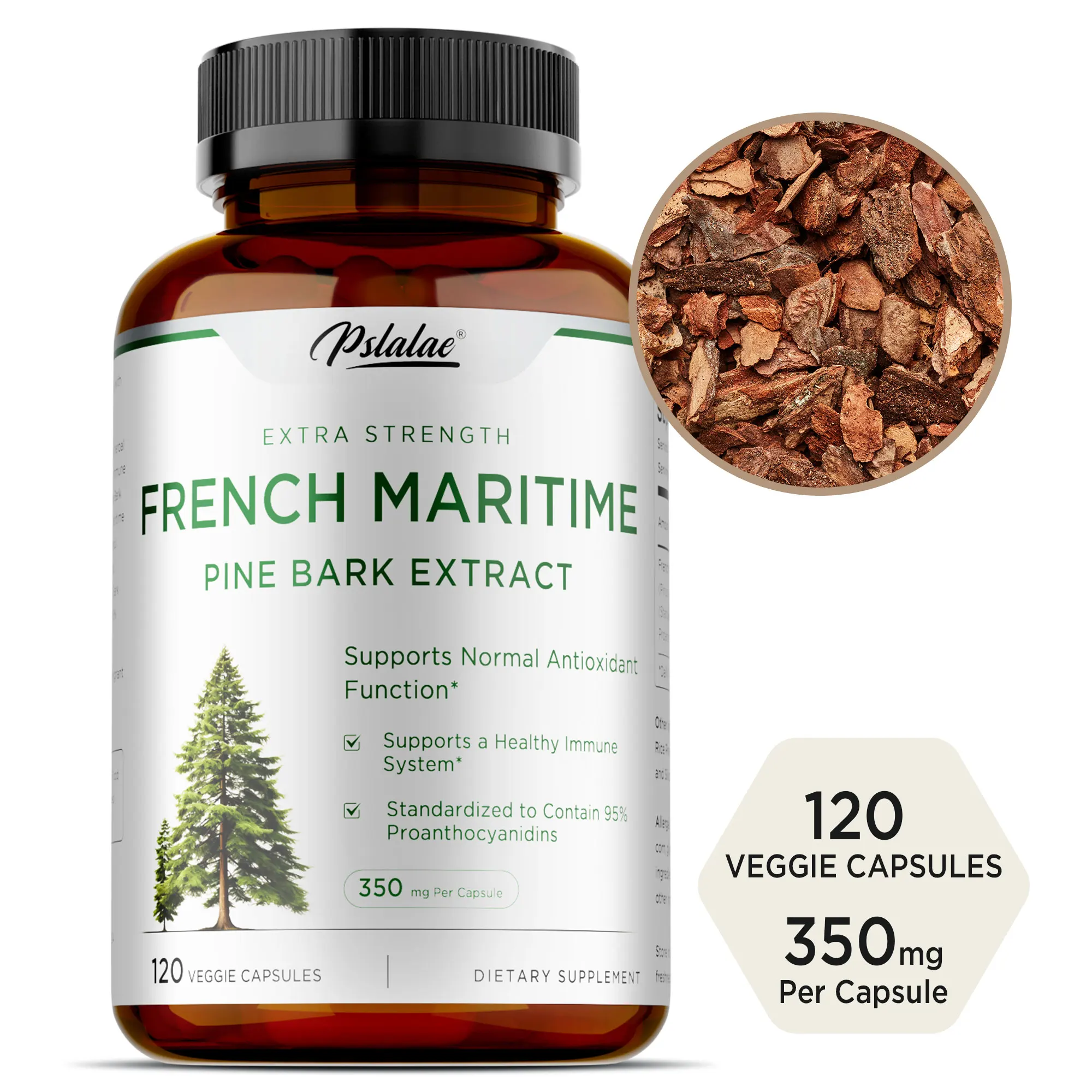 

French Maritime Pine Bark Extract - Anti-oxidation, Promote Blood Circulation, Reduce Anxiety, Boosts Immunity, Increase Energy