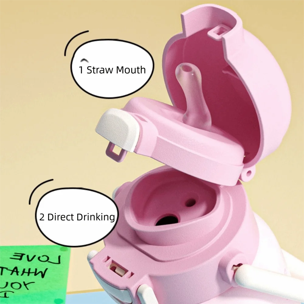 

New 500ml Vacuum Cup Stainless Steel Large Capacity Thermal Bottle With Handle Cartoon Tea Cup Birthday Gift