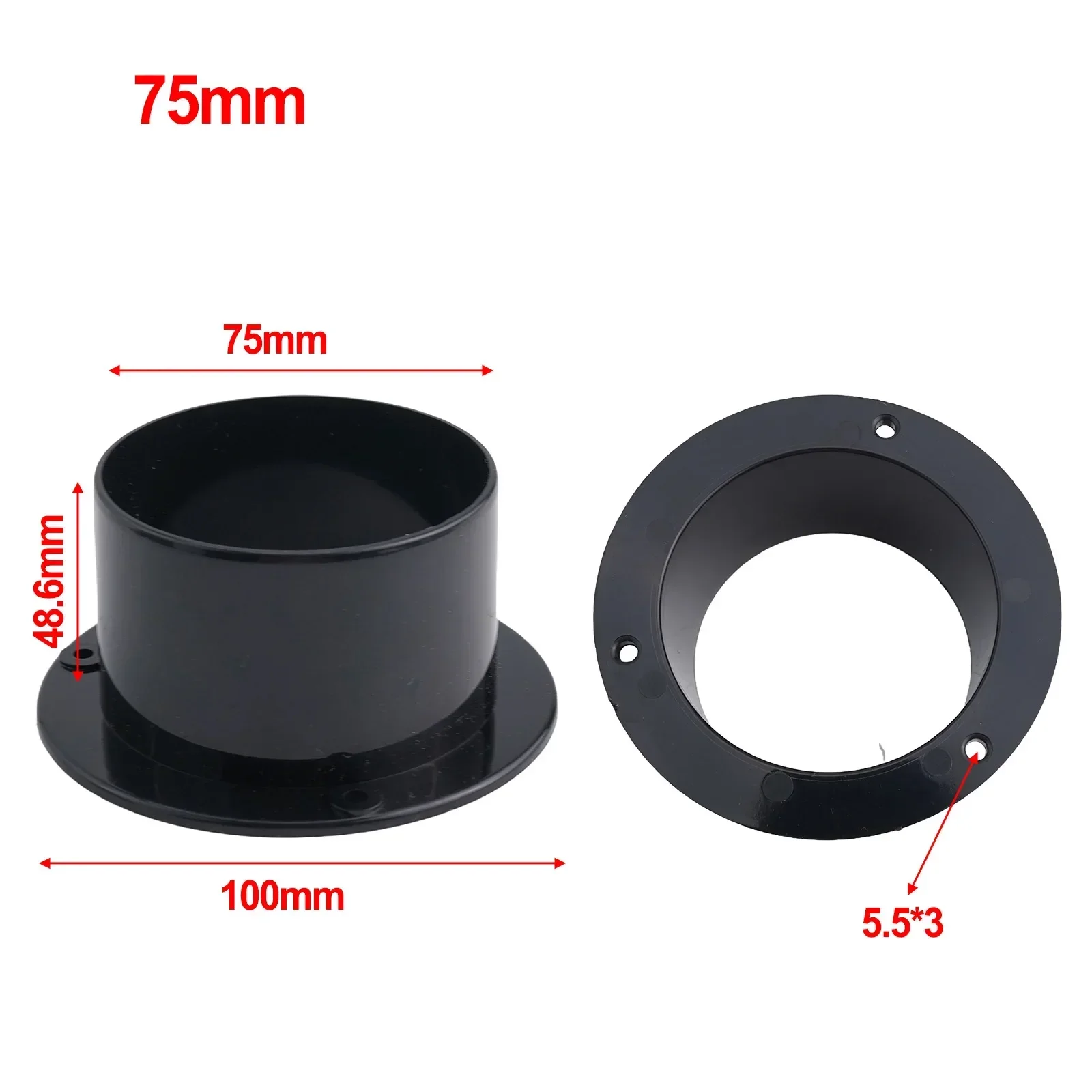 1pcs ABS Wall Flange Connector For Ventilation Pipe Air Ducting Connection Round 100mm 125mm 150mm Black Household Accessories