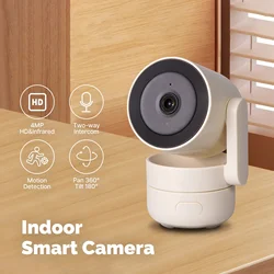 Tuya-cámara de seguridad inteligente Pan/Tilt para interiores, dispositivo de vigilancia con seguimiento automático, impermeable, IP66, 4MP, WiFi, patrulla panorámica