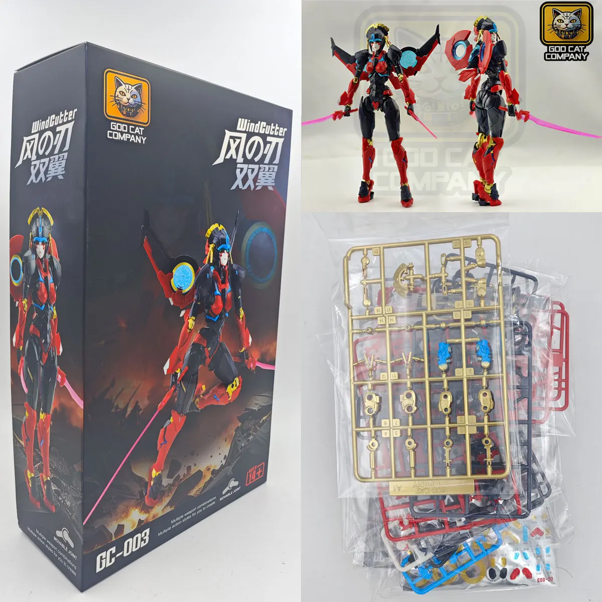 God Cat Company Transformation Wind Scythe Witch Windblade GC-003 Kit de montage Windblade Figurine d'action