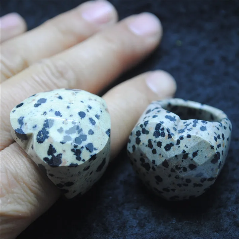 1PC Nature Spot Jasper Stone Men's Rings Natural Gemstone Material Diameter 20MM 18MM Holes For Fashion Party Wearring Free Ship