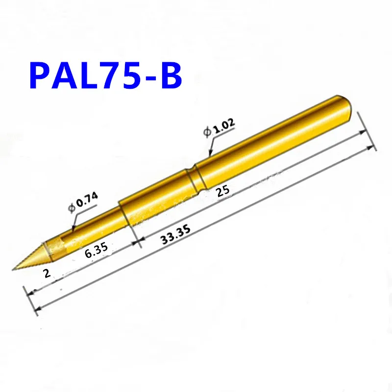 100PCS/bag Gold-plating PAL75-B1 Spring Test Probe Needle Tube Outer Diameter 1.02mm Thimble Used To Test Circuit Board