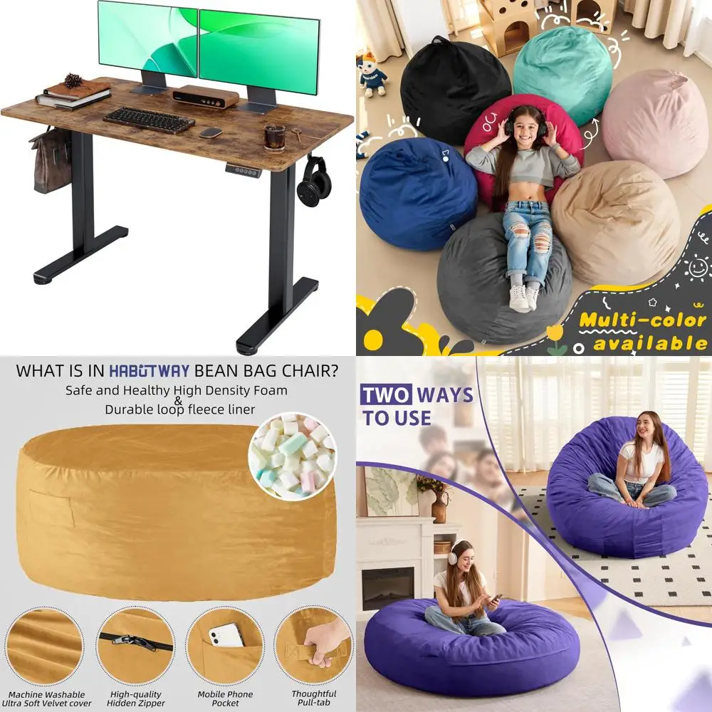 Adjustable Height Electric Standing Desk 24x48, Splice Board, Sit Stand Desk for Home Office, Black