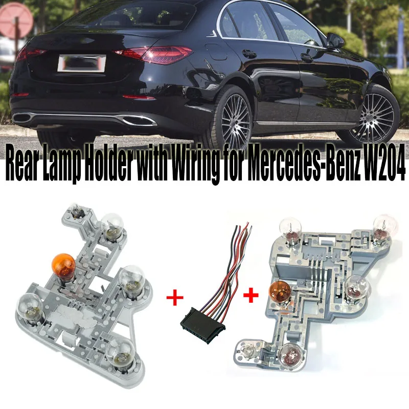 Taillight Bulb Holder Tail Light Bulb W/Wiring Plug Harness Left/Right For Mercedes-Benz W204 C-Class C180/C200/C230/C300/C350