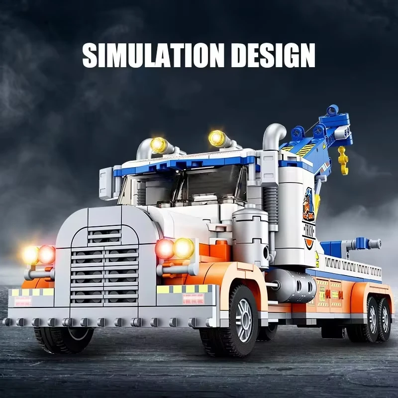 781pcs Technical City Traffic Rescue Vehicle Trailer Truck Building Blocks MOC Assemble Sport Car Bricks Toys For Children Gifts