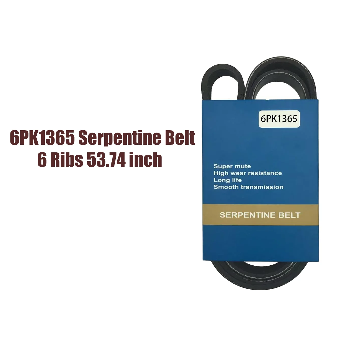 

6PK1365 Serpentine Belt 6 Ribs 53.74 inch for Cirrus 1995 Stratus 1995 EPDM