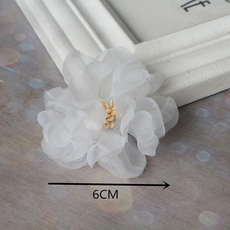 10PCS Off White Series Mix Styles Set Chiffon Fabric Flowers For Wedding Invitation Artificial Flowers For Dress Hat Decoration
