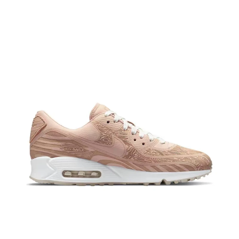 Nike Air Max 90 Comfort Nonslip Leisure Ventilate Air-Cushion Wear-Resisting Cushioning Low-Cut Running Shoes Pink DC7948-100