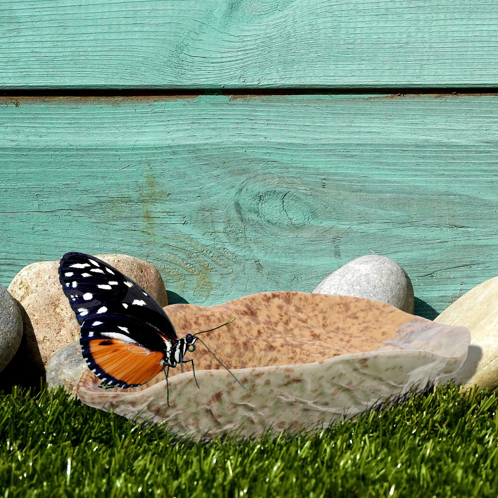 سعة كبيرة السيراميك فراشة المغذية أنيقة في الهواء الطلق طبق المياه النحل صينية تغذية ديكور الحديقة فراشة المغذية