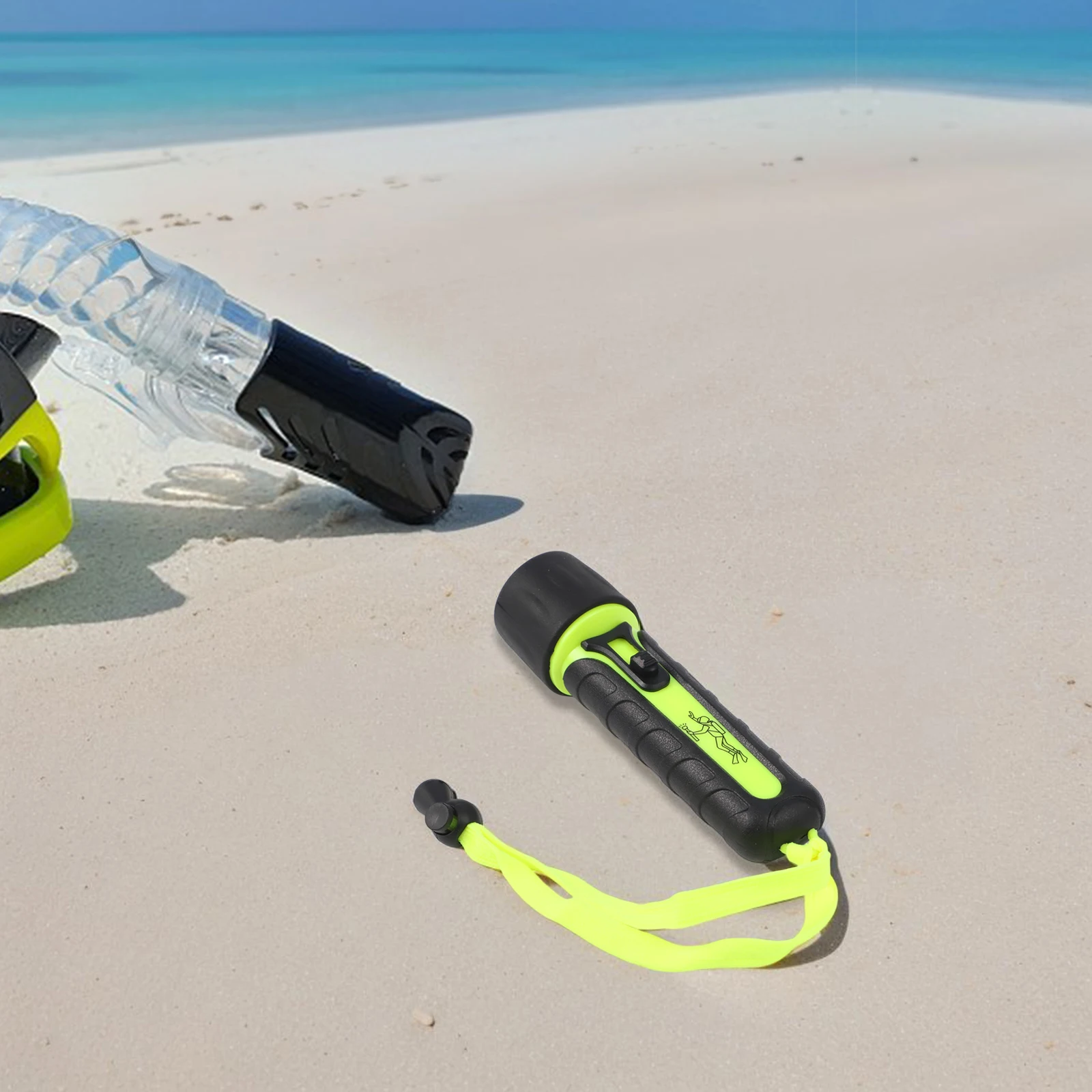 

Фонарик для дайвинга, портативный фонарь для подводного плавания, водонепроницаемый 15, 2x4, 2 см, 8000 лм, флуоресцентный зеленый