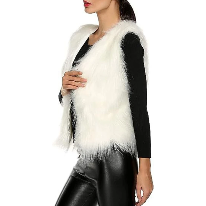 sans manches fausse fourrure gilet automne hiver gilet fourrure gilet veste femmes livraison directe