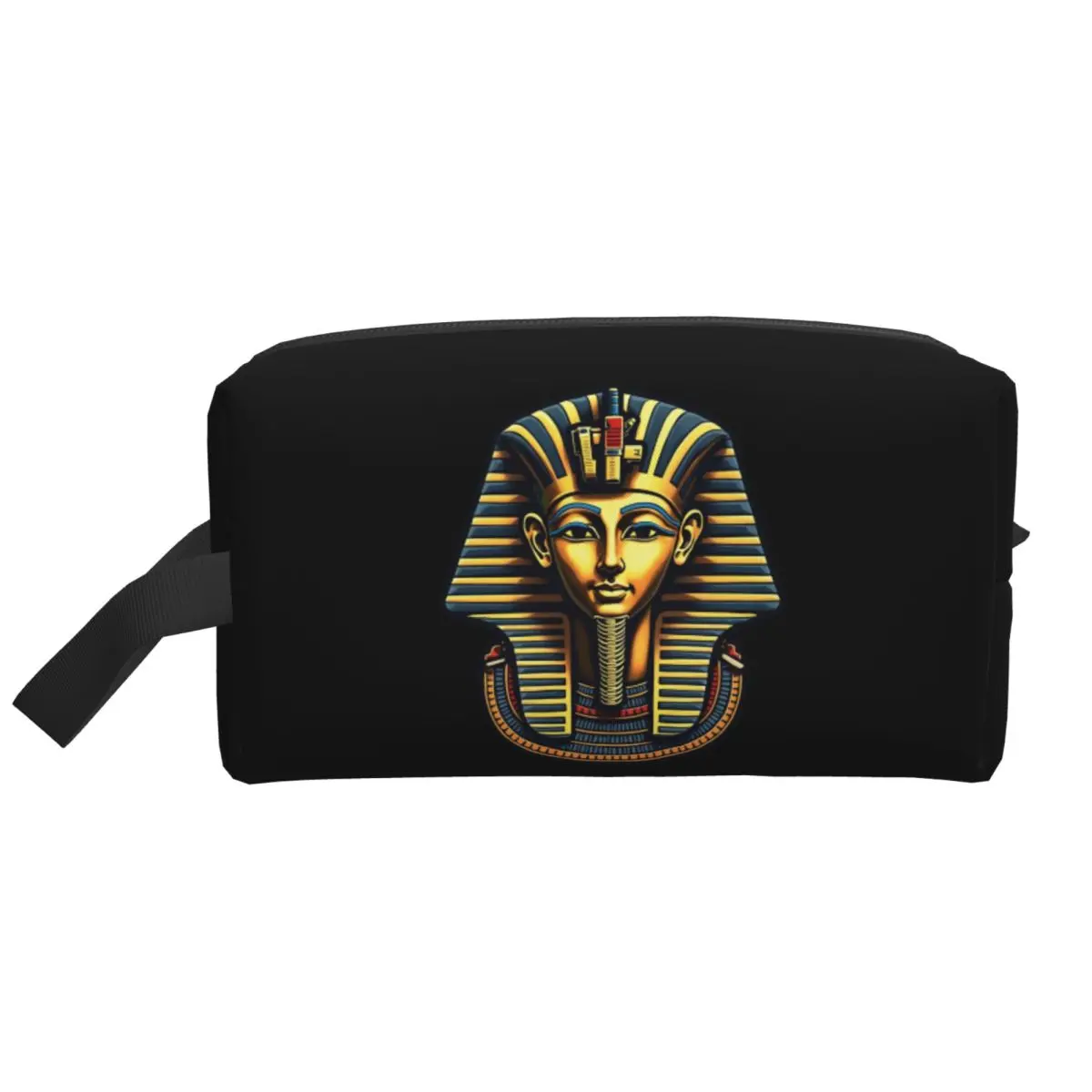 Bolsa de maquillaje del faraón, rey faraón, Tutankhamun, egipcio antiguo, organizador de cosméticos de viaje, bolsas de aseo de almacenamiento de jeroglíficos Kawaii