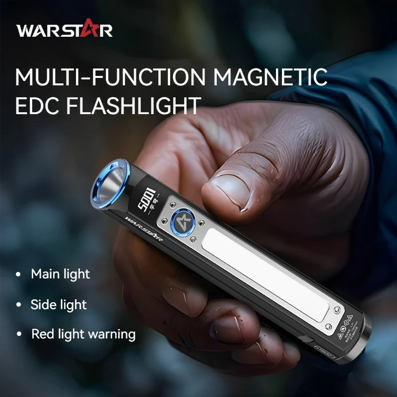 

Warstar Dual Light Source Tool Flashlight Sq01 | 800 Lumens Long-Range + Side Light Floodlight Dual Mode