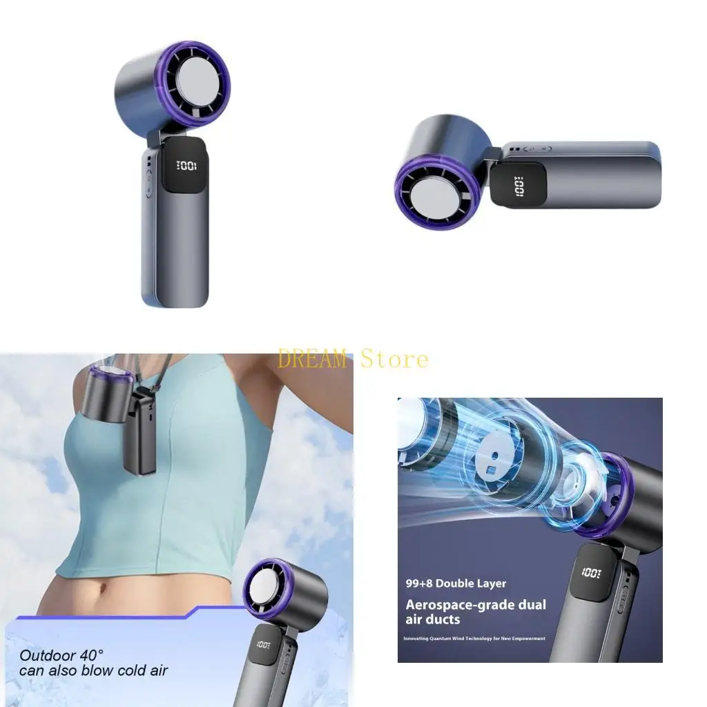 

Quiet Handheld Fan With Ice Ceramic Cooling 199 Adjustable Speed 3500mAh Battery best sale