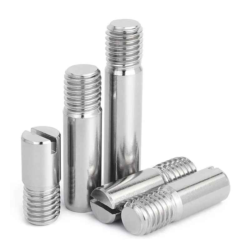 10pcs 304 Stainless Steel Dowel Pins with Slotted Ends and Outer Thread M2 M2.5 M3 M4 M5 M6 M8 M10 Locating Pins Cylindrical pin