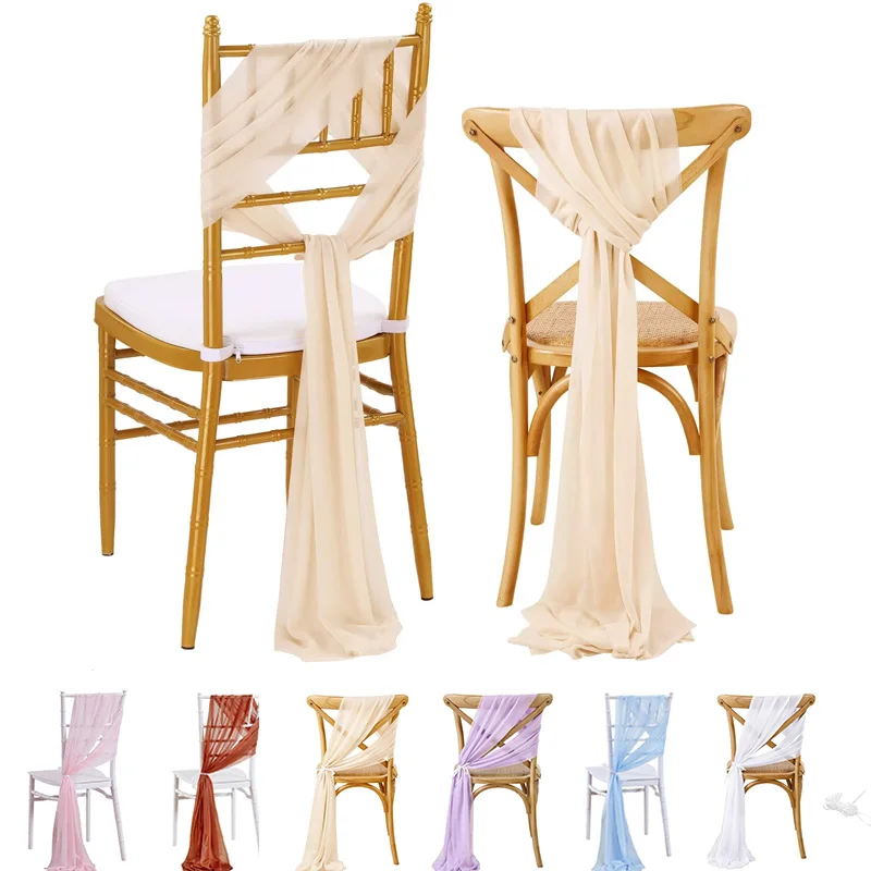 

10PCS Chair Sashes 17x250cm Wedding Chair Decoration for Party Banquet Event Baby Shower Ceremony Aisle Chairs Decors 결혼식 의자 장식