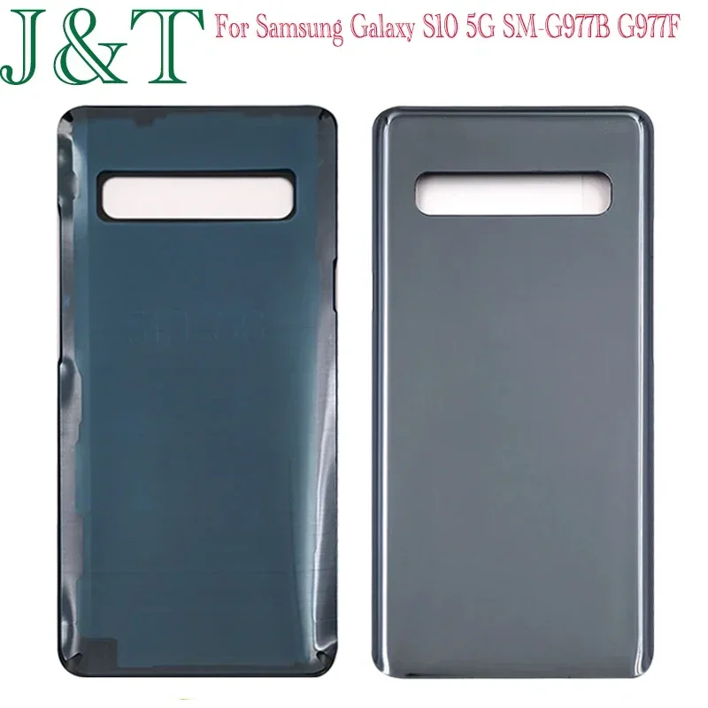 For Samsung Galaxy S10 5G SM-G977B G977F Battery Back Cover Rear Door 3D Glass Panel Housing Case Adhesive +Camera Lens Replace