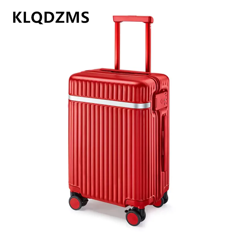 Klqdzms Handbagage Reisbagage 20 "24 Inch Abs + Pc Aluminium Frame Instapdoos Heren Trolley Koffer Met Wielen Cabine Koffer