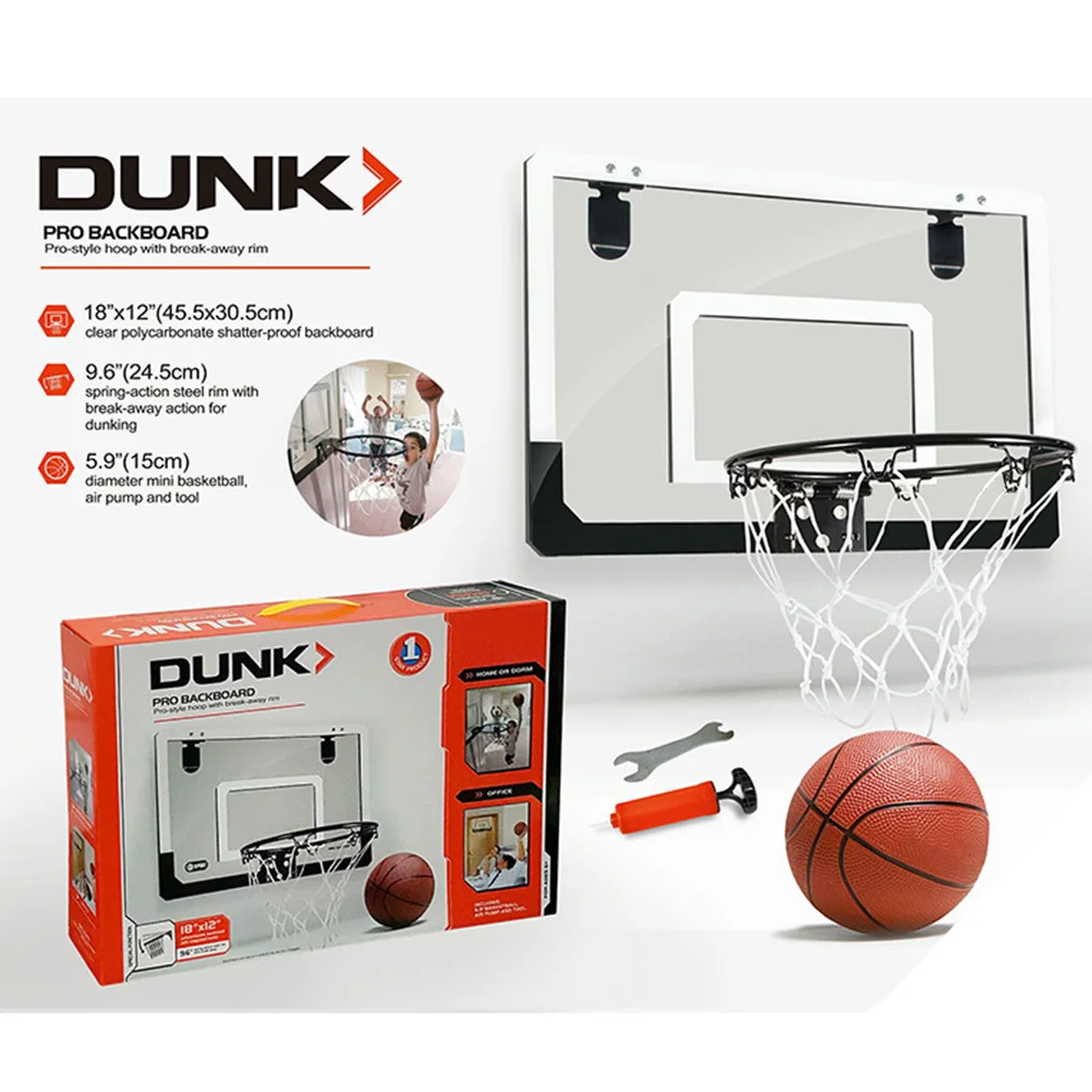 Planche de basket-ball suspendue pour porte, 1 pièce, sans poinçonnage, Mini panneau arrière, Suspension transparente, PVC Durable pour usage intérieur