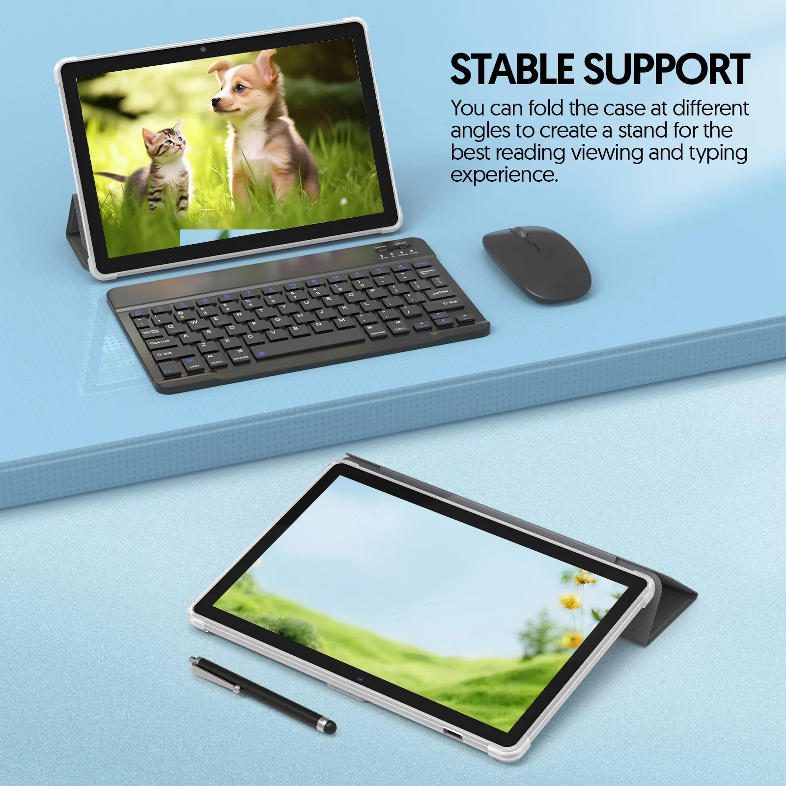BAKEN 10-inch Android 13 tablet, quad-core processor, 7GB (3g+4g memory expansion) RAM+64GB ROM, dual camera, wifi, Bluetooth