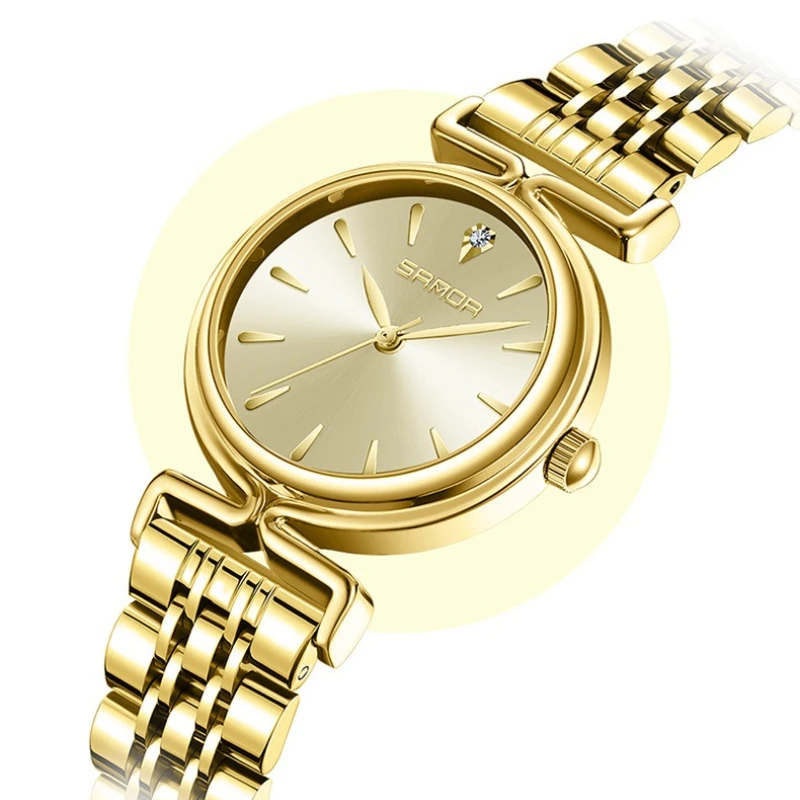 SANDA Brand Women Watches Luxury Rose Gold Female Watch Mesh Minimalist Lady Watch For Women Golden Clock Hour Gifts