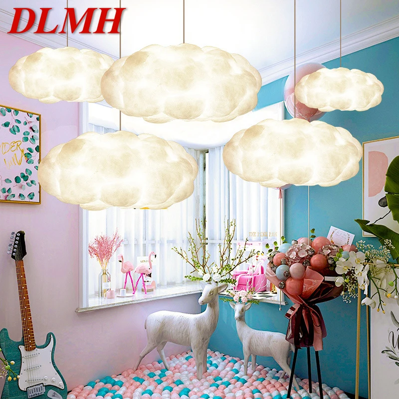 

DLMH Wedding Props White Cloud Shaped Chandeliers Shopping Mall Ceiling Decorative Lights Wedding Welcome Area Lighting