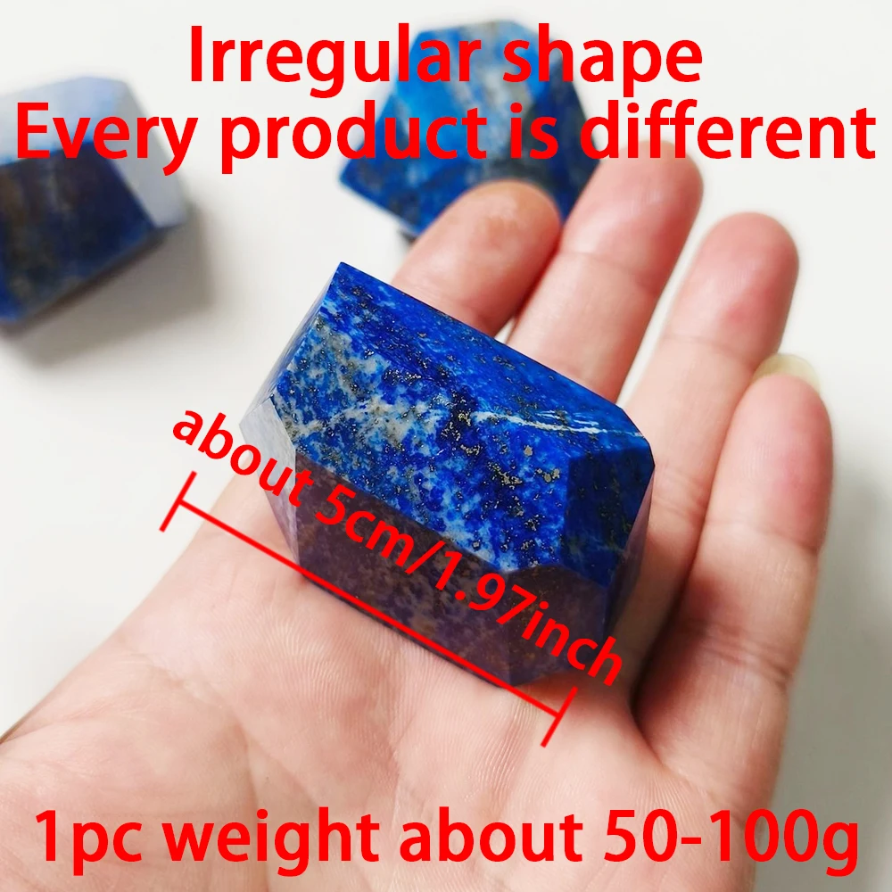 1PC Natural Lapis Lazuli Geometric Polyhedral Burnishing Crystal Original Stone Lapis Lazuli Landscape Stone Crafts Home Decor