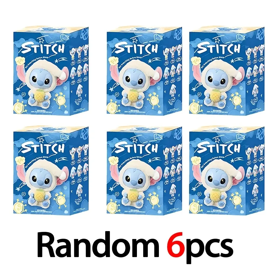 Kawaii Stitch boîte aveugle sac manger une chose avant dormir série pendentif en vinyle poupée mignonne boîte mystère poupée moelleuse cadeau Surprise