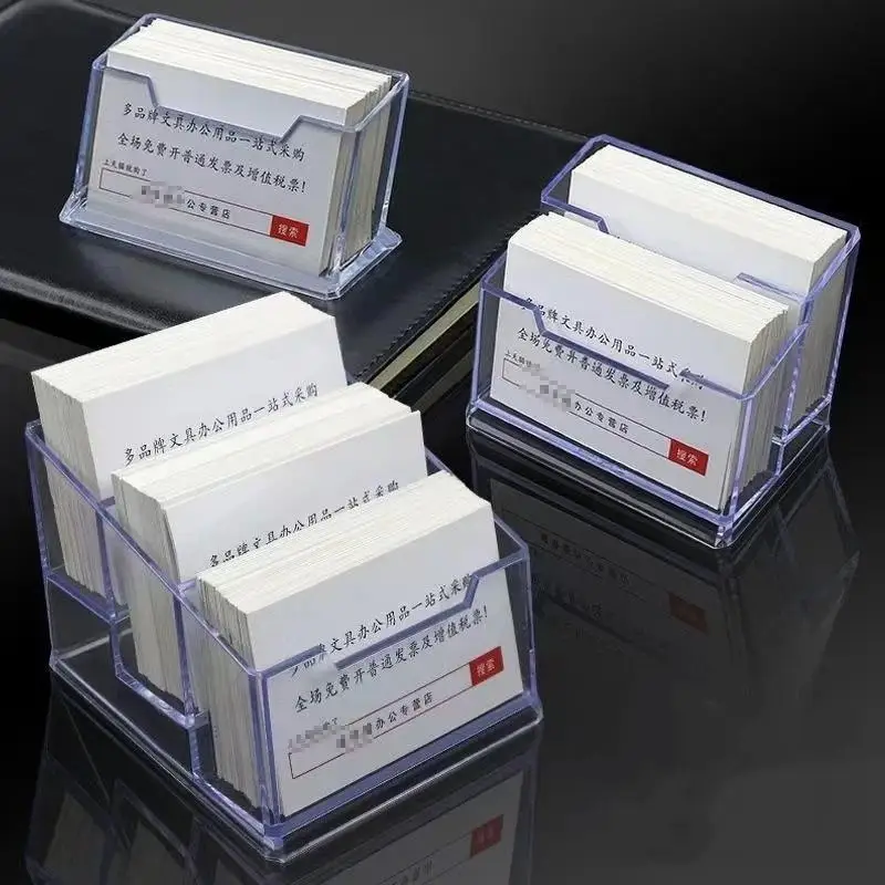 1/3/6/8 Grid Creative Transparents Acrylic Card Storage Box Large Capacity Business Card Box Desk Display Stand For Home Office