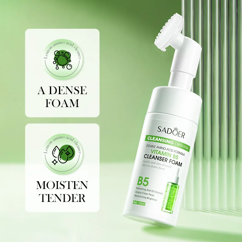 La mousse limpiadora con aminoácidos de vitamina B5 elimina los puntos negros, limpia profundamente, reduce los poros, controla suavemente la grasa y elimina el acné.