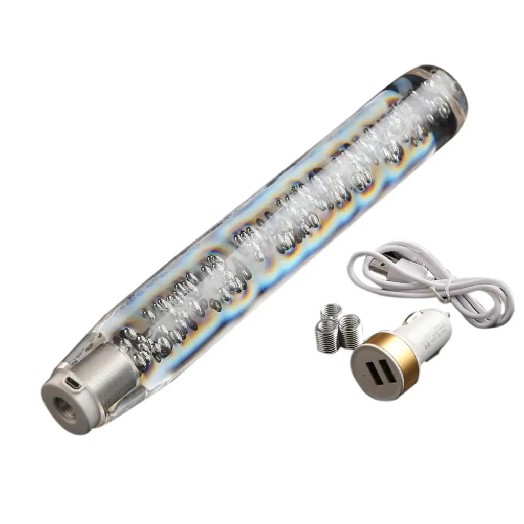 Universal Bubble Style Acrylic Gear Shift Knob with Multi Color LED Light Car Shifter Lever Cover for Manual Automatic