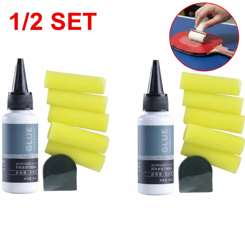 

Racket Glue & Cleaner Bundle for Table Tennis, 30ml Inorganic Glue + 100ml Paddle Cleaner，Strong Bond，Quick Clean，Restore Grip