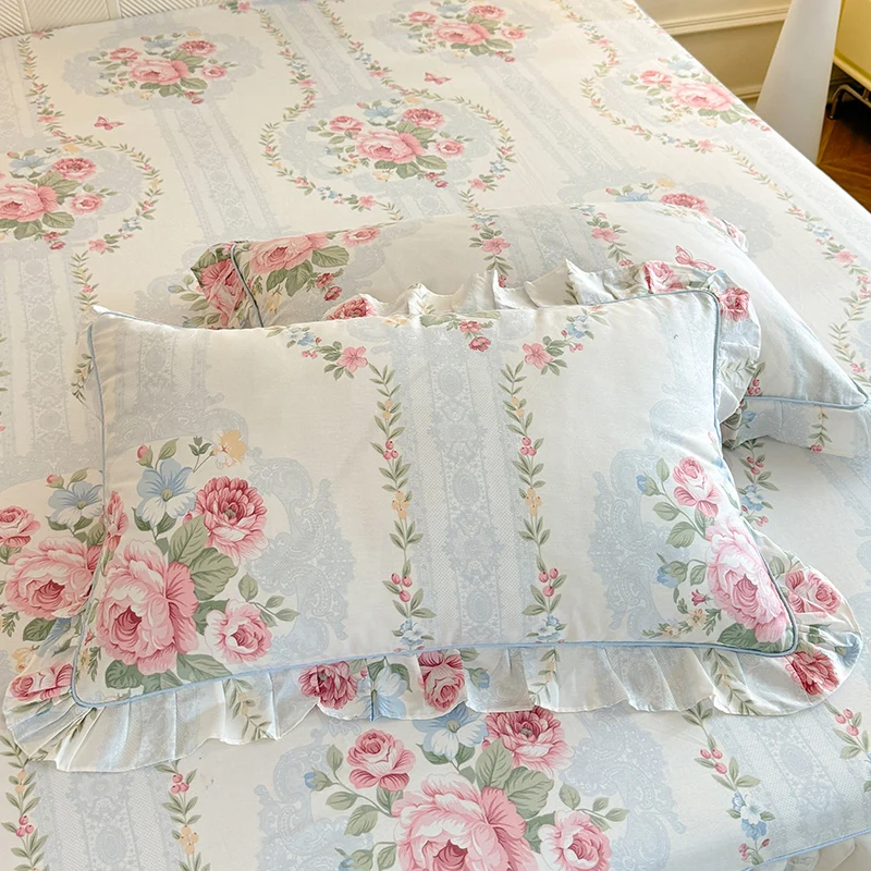 Kissenbezug aus 100 % Baumwolle, Blumen-Stil, 48 x 74 cm, Kissenbezug für Zuhause, Bett, Kissenbezug, 2 Stück, Kissenbezug, Fundas de Almohada