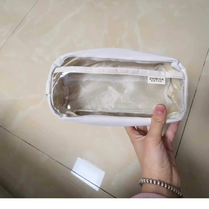 سعة كبيرة شفافة حقيبة أقلام رصاص الحالات المدرسية الجمالية الأطفال القرطاسية حامل حقيبة القلم حالة الطلاب اللوازم المدرسية #6