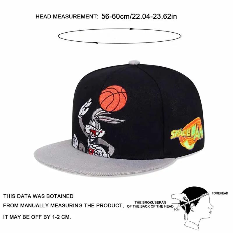 Unisex Rabbits Playing Basketball Embroidery Hip-hop Hats Spring Autumn Outdoor Adjustable Casual Baseball Caps Sunscreen Hat