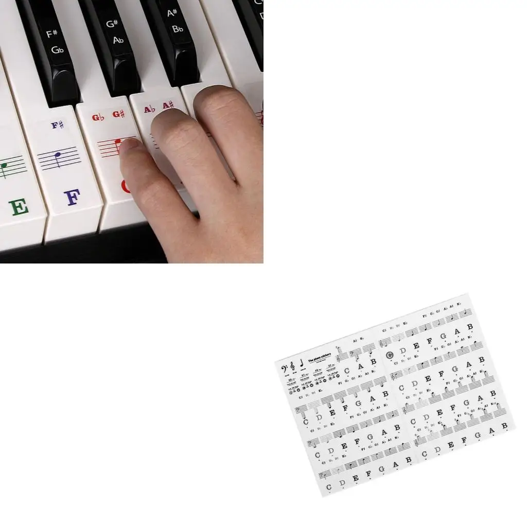 

Piano Keyboard Labels with Staff and Note Markings Suitable for All Keyboards