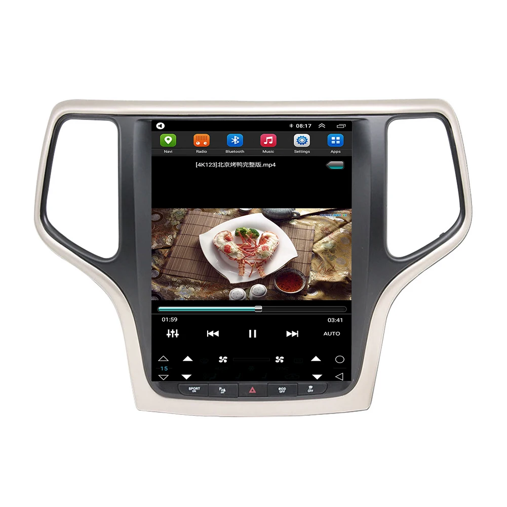 10.4inch Vertical Screen Navigation Radio Car DVD Player For Tesla Style Jeep Grand Cherokee 2014 -  2017 Autoradio Auto Video