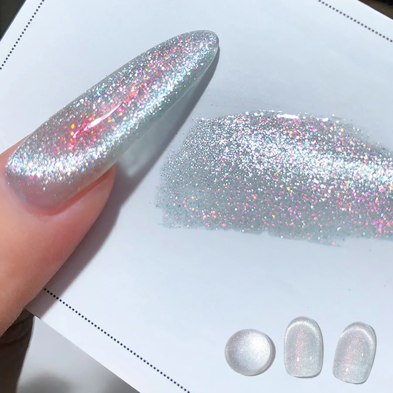 SHAKA 10 ml magnetisches Gel, semi-permanenter Glitzerlack, Nagel-Ar-reflektierendes holografisches UV-LED-Gel, DIY Nagellack-Gel