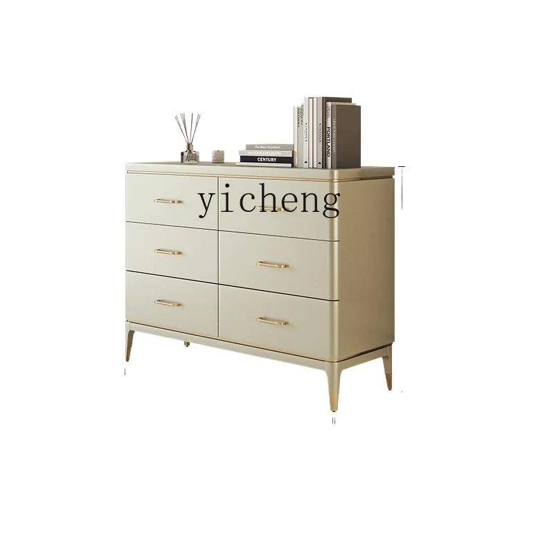 

Tqh American Chest of Drawers Light Luxury Solid Wood Simplicity Six Nine Chest of Drawers Hallway with Door Storage Locker